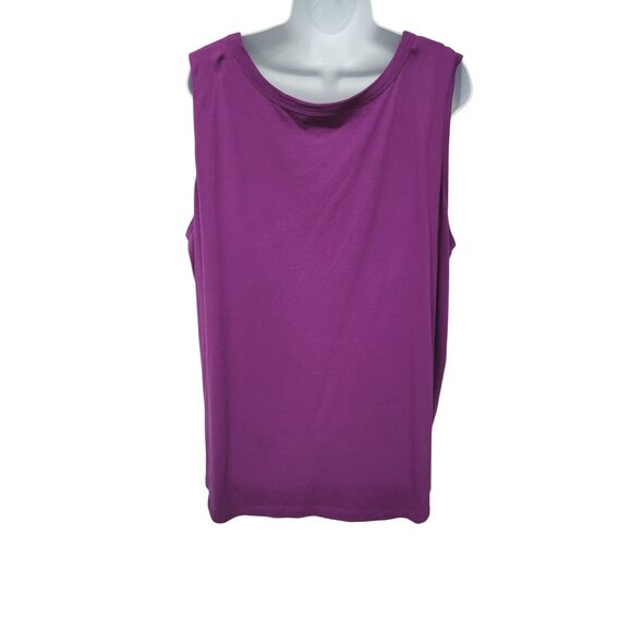Roamans  Tank Top Womens Plus Size 26/28 2X Purple Sleeveless V-Neck - Picture 4 of 8